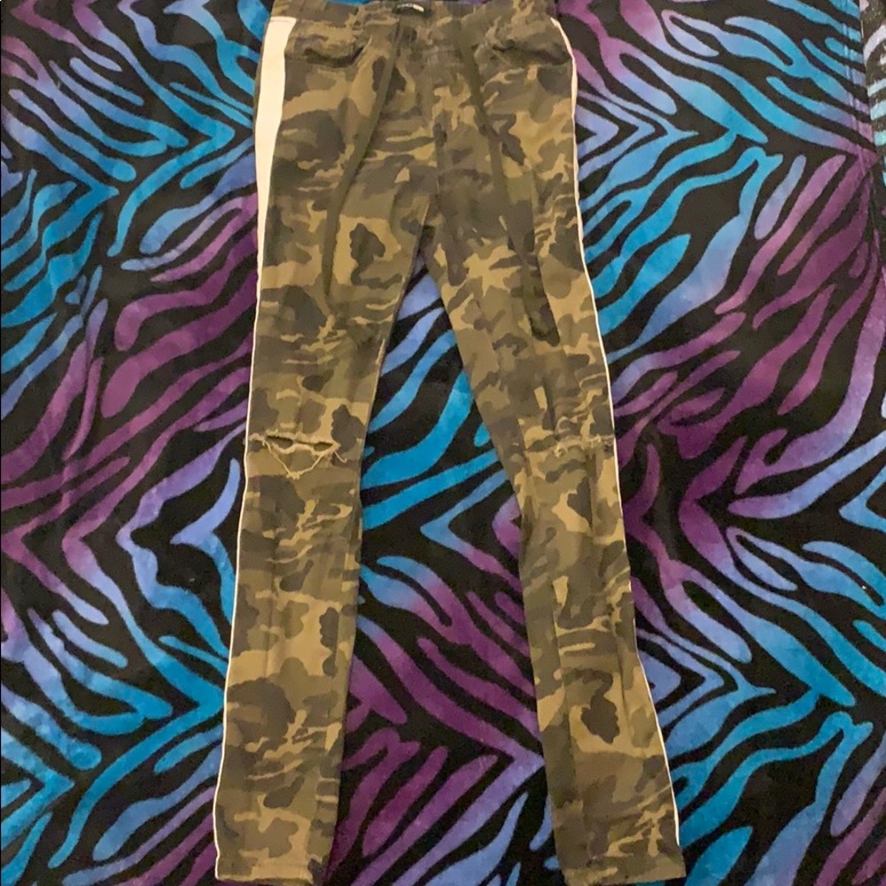 Fashion Nova Karina Striped Joggers - Olive/Combo
